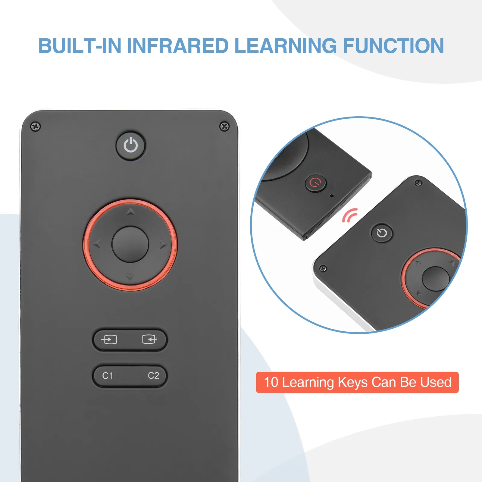 Rii K06 Mini Bluetooth Keyboard,Backlit 2.4GHz Wireless Keyboard with IR Learning Touchpad Android TV Box， Mac, Laptop, Windows. 