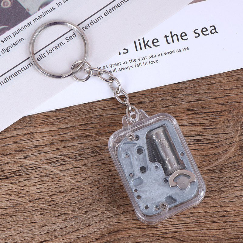 1Pc Music Box DIY Mechanical Metal Music Boxes Clockwork Keychain Gift.
