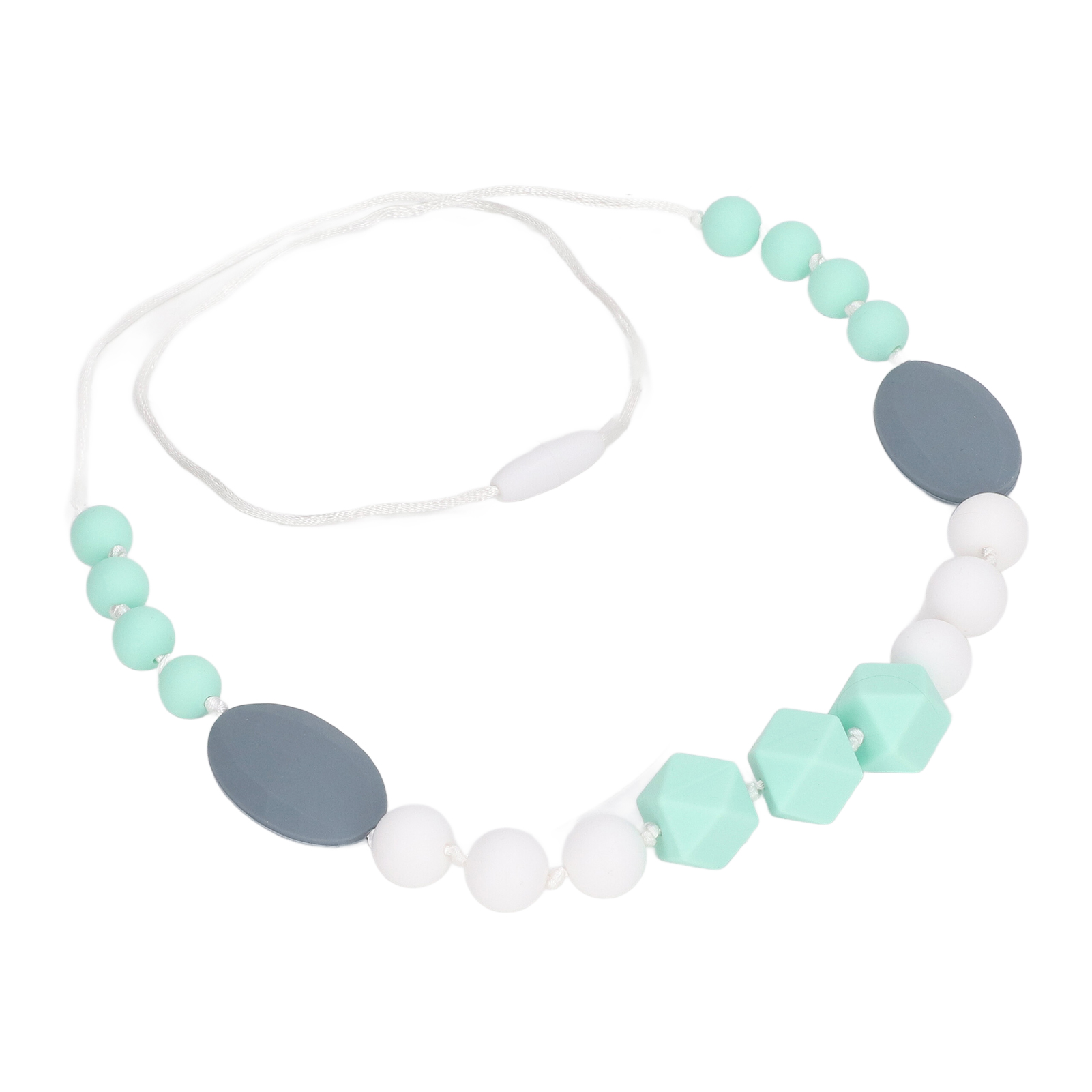 Baby Teething Necklace, Chewable Baby Teething Necklace Silicone Beads Vivid Reduce Pain Odorless Heating Easy To Clean with Detachable Clasps for Home. 