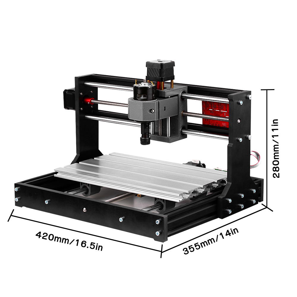 KOGEEK 5500mw Upgrade Version CNC 3018 Pro GRBL Control DIY Mini CNC Machine 3 Axis Pcb Milling Machine Wood Rou-ter Engraver with Offline Controller with ER11 and 5mm Extension Rod Working Area 300*180x40mm. 