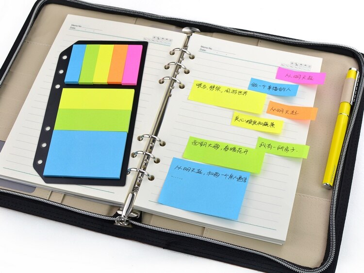 Sticky Notes Memo Pad Diary Stationary With 6 Rings. 