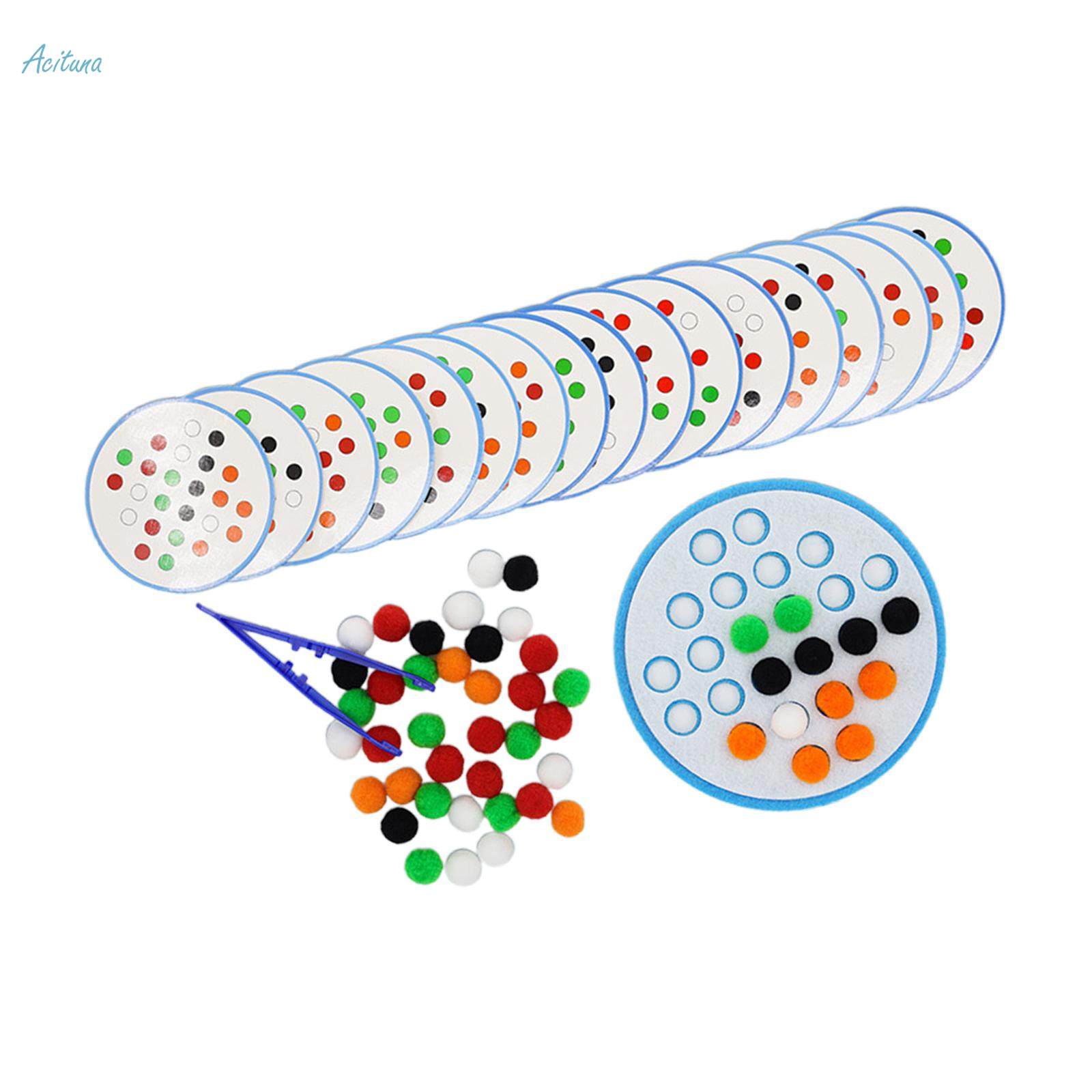 Color Matching Game Clip Ball Puzzle for Nursery Kindergarten Activities. 