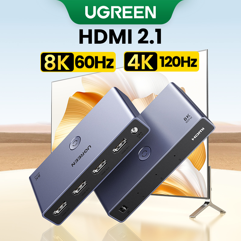 UGREEN HDMI 2.1 8K Switch 3 in 1 Out with Remote Control 8K@60Hz 4K@120Hz Converter Splitter Switcher For Xbox PS5 Monitors