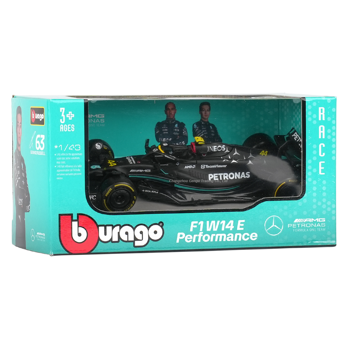 Bburago 1:43 Mercedes AMG 2023 W14 E Performance F1 Formula Car Die Cast Vehicles Collectible Model Racing Toys Superman. 