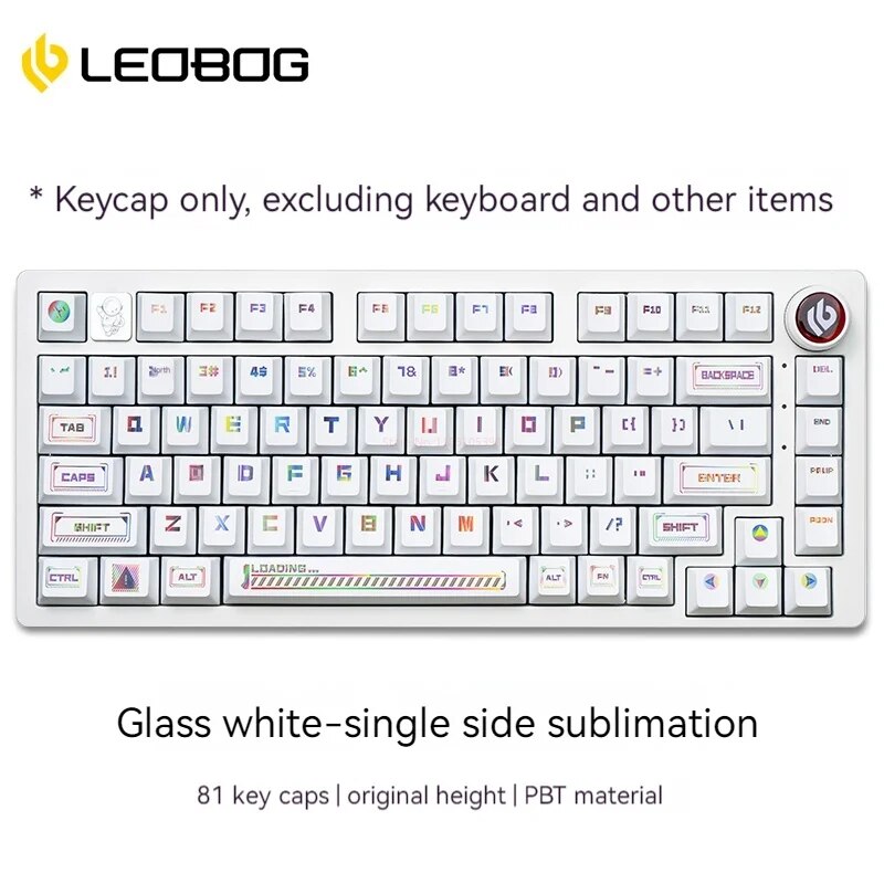 Leobog Hi75 Mechanical Keyboard Kit 81 Key Caps Pbt Thermal Sublimation Gradient Original Height Game Keyboard Caps Accessories. 