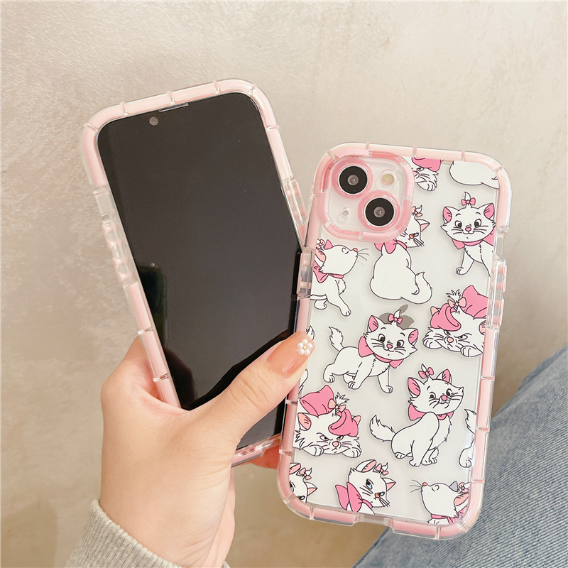 Cartoon Disney Marie Cat Phone Case For iPhone 14 Pro Max 13 12 11 X XS Max XR 8 7 Plus Noctilucent Transparent Soft Cover Funda. 