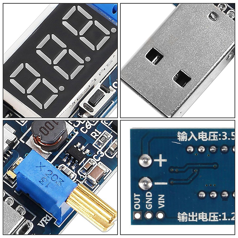 6Pcs USB Buck Boost Converter Set 3.5V-12V to 1.2V-24V DC-DC Step Up Power Supply Module Voltage Regulator Set. 