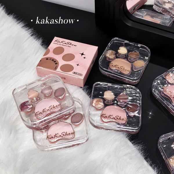Kakashow cat claw eyeshadow palette pearlescent matte powdery and delicate Korean color silkworm blush all-in-one palette for beginners. 