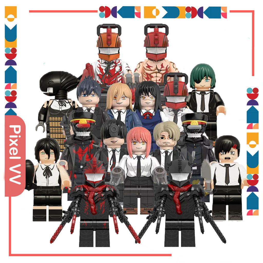 Chainsaw Man Building Blocks Toy Denji Pochita Samurai Ultimate Form Anime Mini Action Figures Building Blocks. 