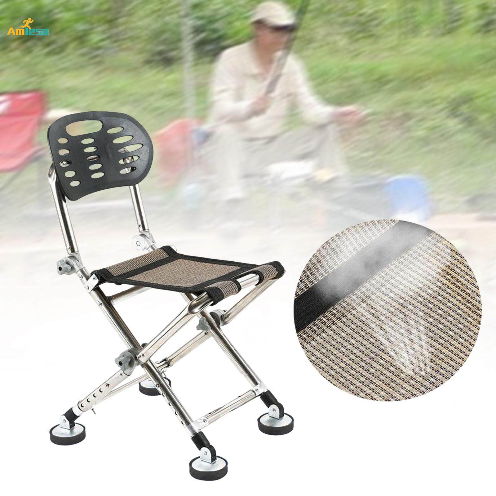 Fishing Chair Folding Camping Stool with Backrest for Backyard Balcony Beach. 