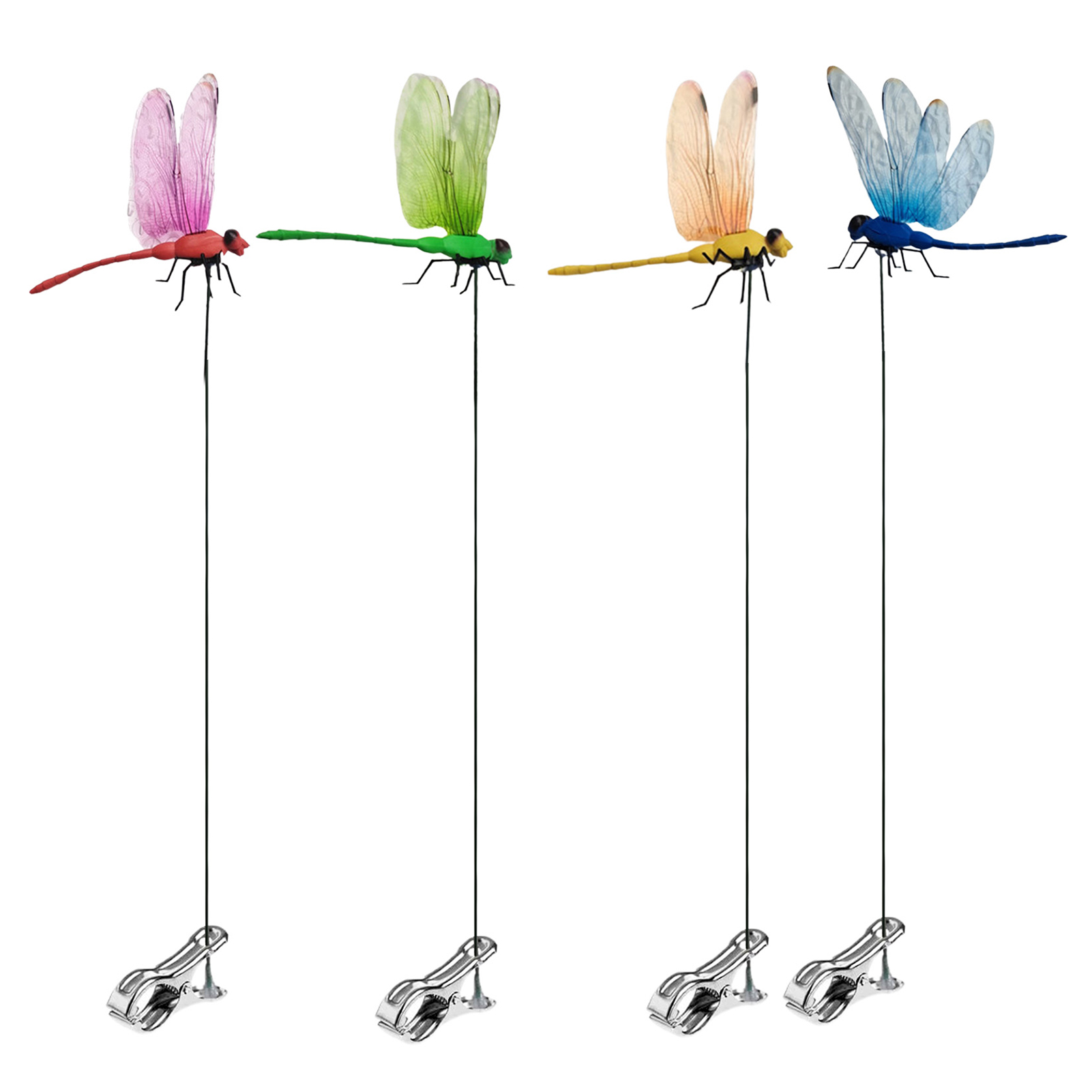 Artificial Dragonfly Clips 12pcs Weather-resistant Dragonfly Clips for Outdoor Garden Anti-slip Waterproof Strong Grip Buyers' Choice