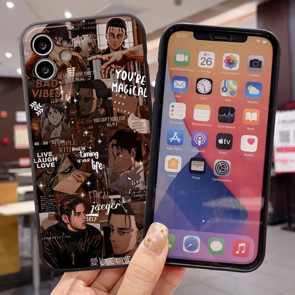 Anime Japanese Allen Attack on Titan Phone Case for IPhone 15 Pro Max 13 12 Mini 11 Pro XR XS X 8 7 14 Plus Soft Covers. 