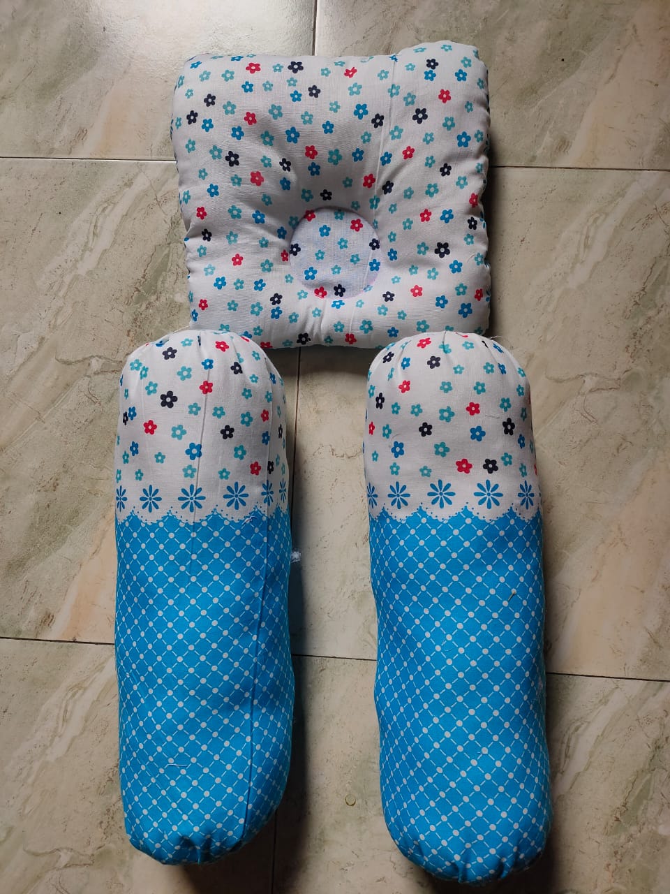 New Born Baby Pillow Set (3 Pieces)-Multicolor