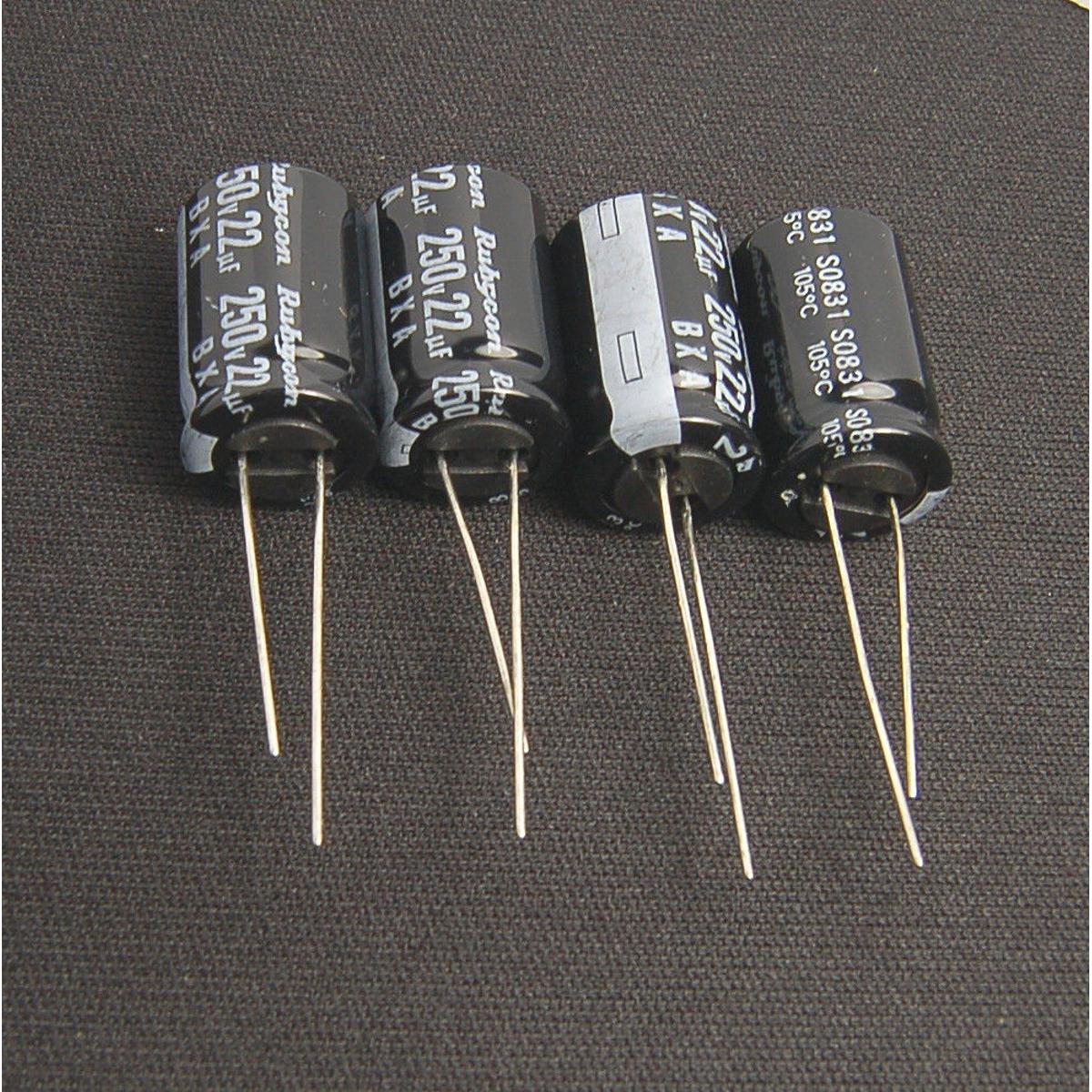 5Pcs- RADIAL 22uF 250V Electrolytic Capacitors 22uF 250V Radial Polarized Aluminum Electrolytic Capacitor THT Electrolytic Radial Capacitors Electronics Circuitry & Parts