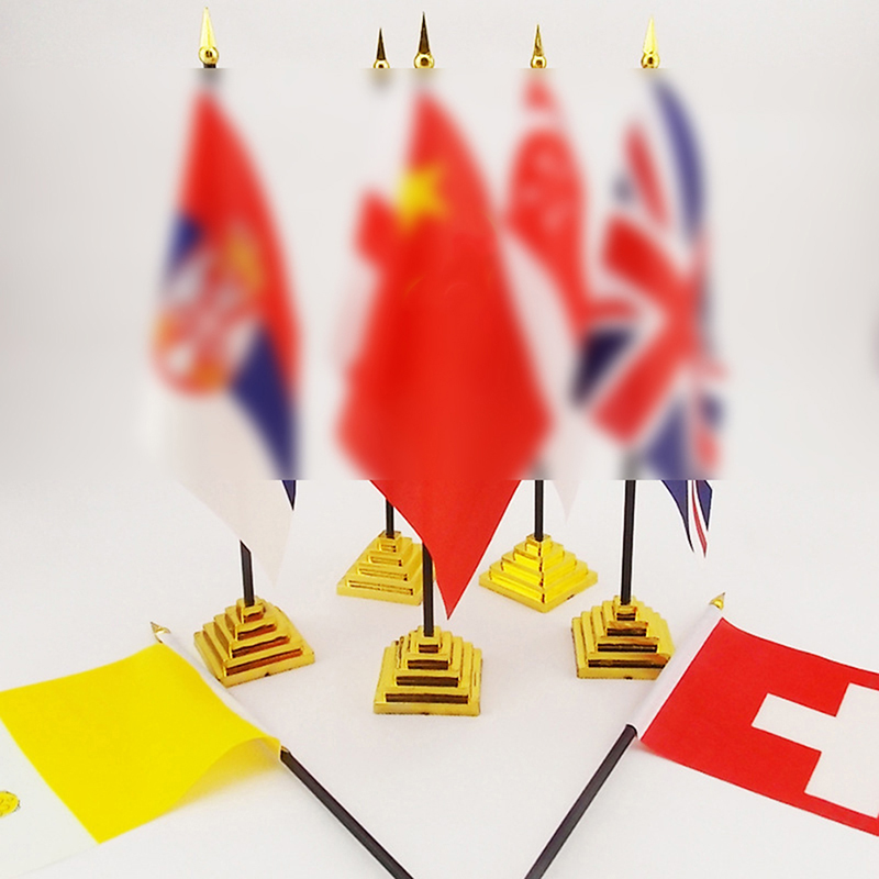 10Pcs Gold-Plated Plastic Base Round Square Flagpole Base Table Flag Holders Mini Flag Bases Decoration Hudduo. 