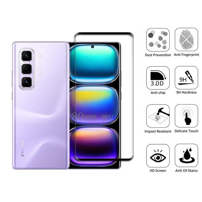 infinix Hot 50 Pro Plus 4G Tempered Glass For infinix Hot 50 Pro+ 4G Lens Protector and Full Coverage Screen Protector. 