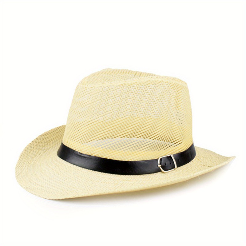 Hats for Men Middle-aged and Elderly Summer Linen Sun Hat Small Top Hat Sun Block Hat Outdoor Straw Hat