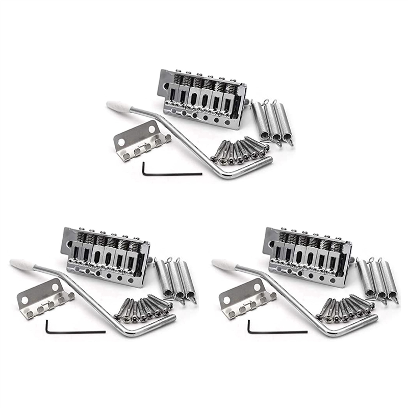 3X 52.5mm Guitar for Tremolo Bridge Set for Strat Electric Guitar Replacement,Silver