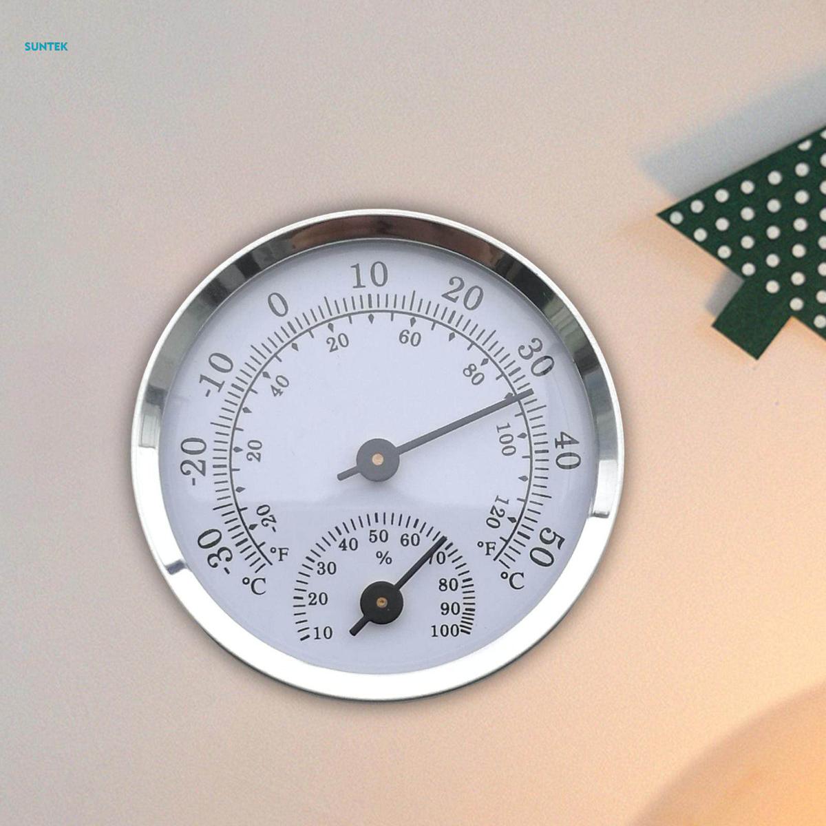 Round Temperature Humidity Meters High Precision Digital Display Wall Mounted Humidity Gauge Monitor Indoor Temperature Meter for Bedroom Cellar