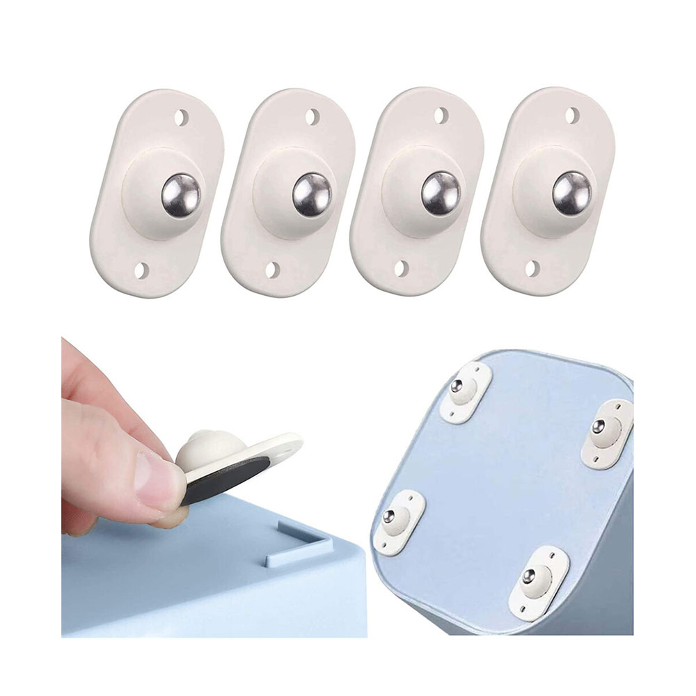 4x self-adhesive mini pasta swivel caster, universal caster under storage box. 