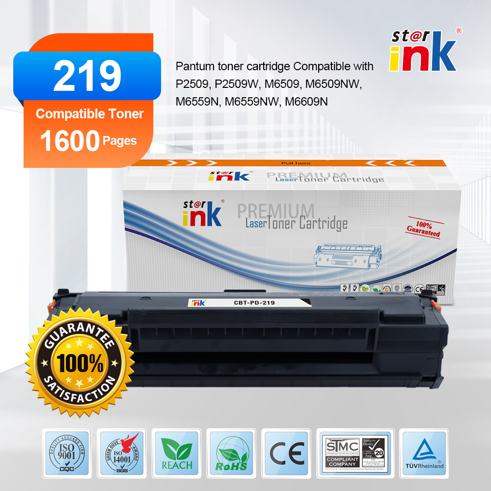 STARINK PD-219 Black Toner Compatible With PANTUM P2509, P2509W, M6509, M6509NW, M6559N, M6559NW, M6609N Page Yield 1600 Copy