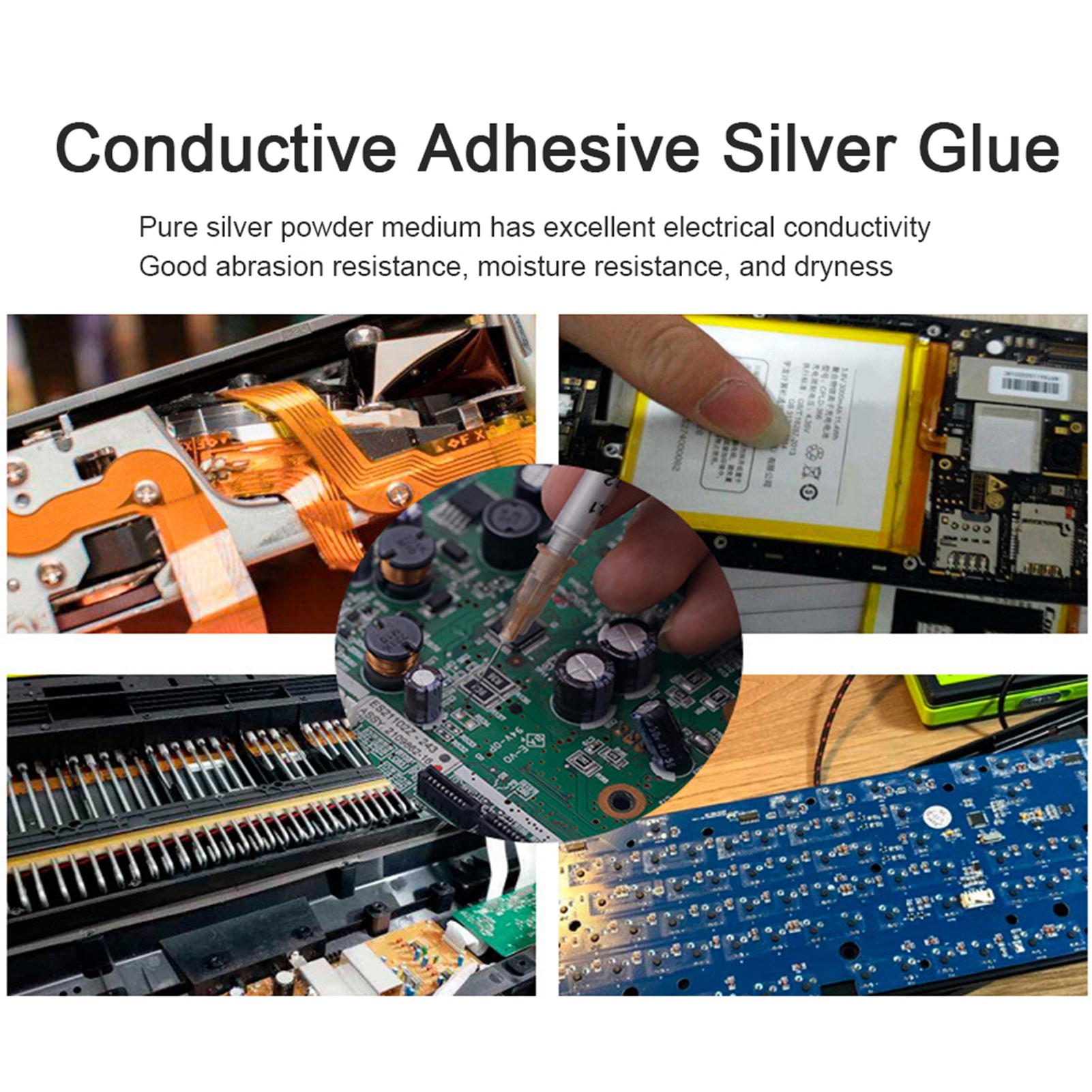 Conductive Glue, Conductive 20000mpa with Tip for Electronics Repair. 