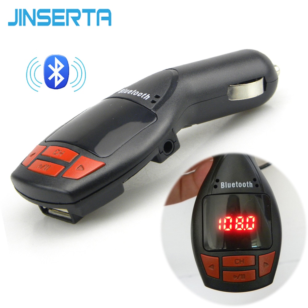 JINSERTA Bluetooth FM Tran_s_mitter Modulator USB Car Kit MP3 Player Support USB Flash Drive TF Micro SD 3.5mm AUX Audio In Music. 