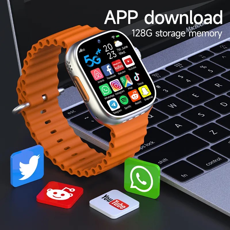 Ultra S9 5G Android Smartwatch 8GB Ram+128GB Rom With Dual Camera. 