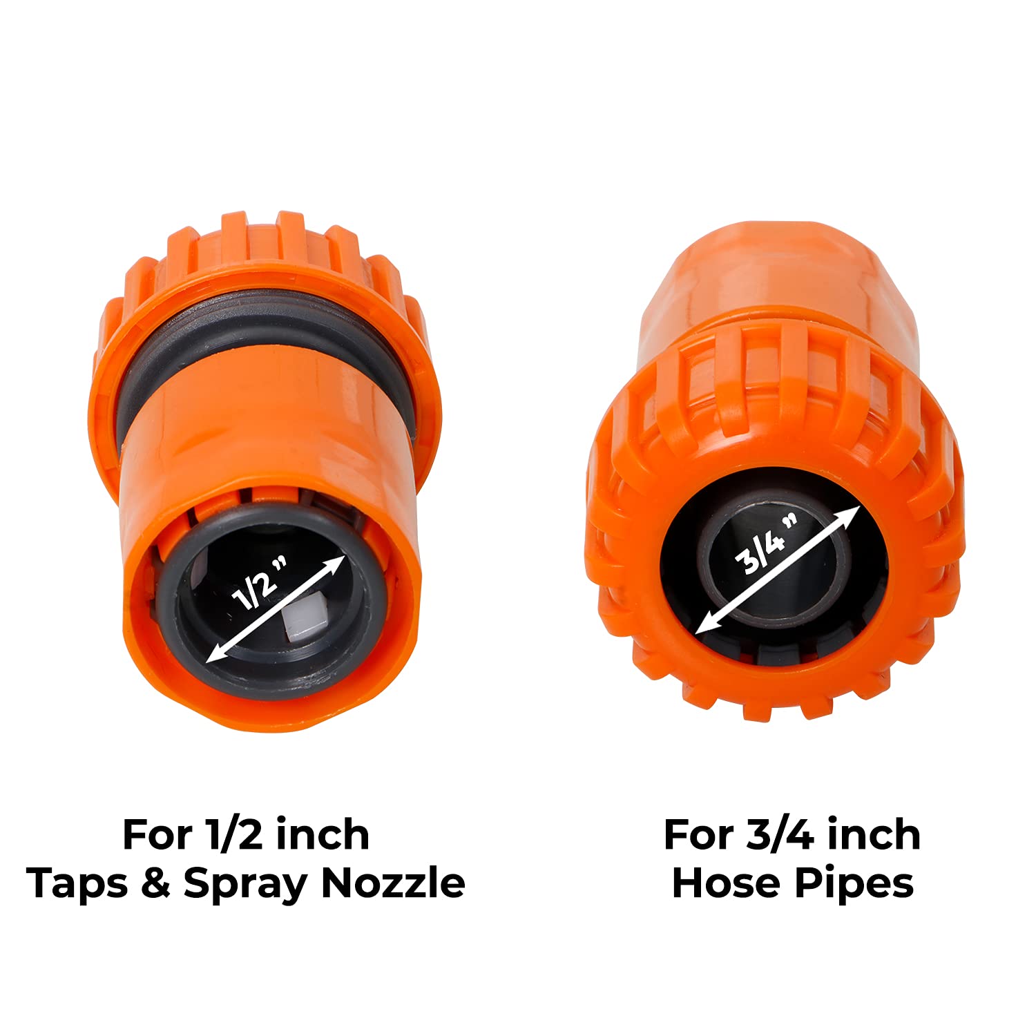 3/4-inch Size Water Hose Nozzle Quick Connector (2-Pcs) and 1/2'' or 3/4'' Universal Water Tap Connector (1-Pc) for Home Car Wash and Garden Watering.. 