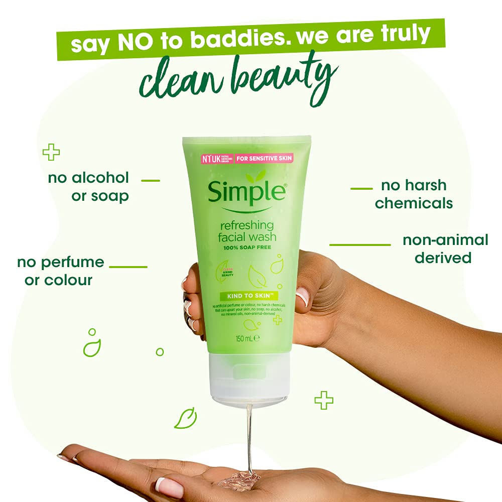Simple Face Wash | Simple Kind to Skin Refreshing Facial Gel Wash | 150ml. 