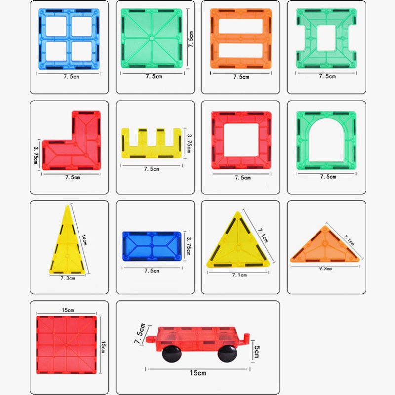 Big Size Tile Magnetic Constructor Designer Magnet Building Blocks Bricks Model With Magnetic Construction Set Toys For Children. 