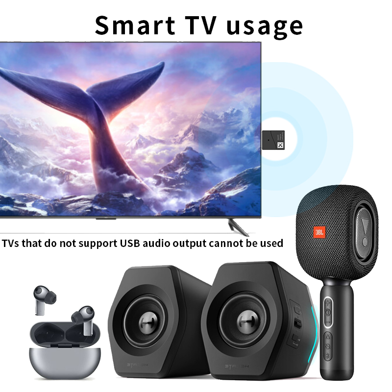 TX40 USB Bluetooth 5.2 Transmitter AptX 24Bit Low Latency Adaptive Wireless Audio Adapter Handsfree Call For TV PC Laptop PS4/5. 