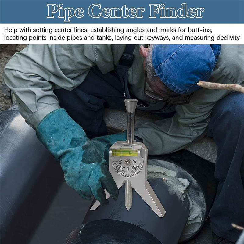 Pipe Center Finder With Centering Head For Measure Pipe Diameter Over 0.5Inch And Up Pipe Center Punch Level Reusable Durable Easy To Use. 