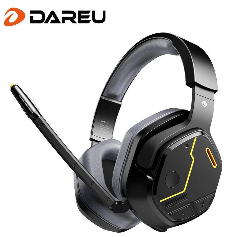 DAREU Dual-mode Wireless BT5.1 ENC Microphone Gaming Headset 7.1 Surround Sound 50mm Driver Over-ear Earphone for PS4 / XBOX