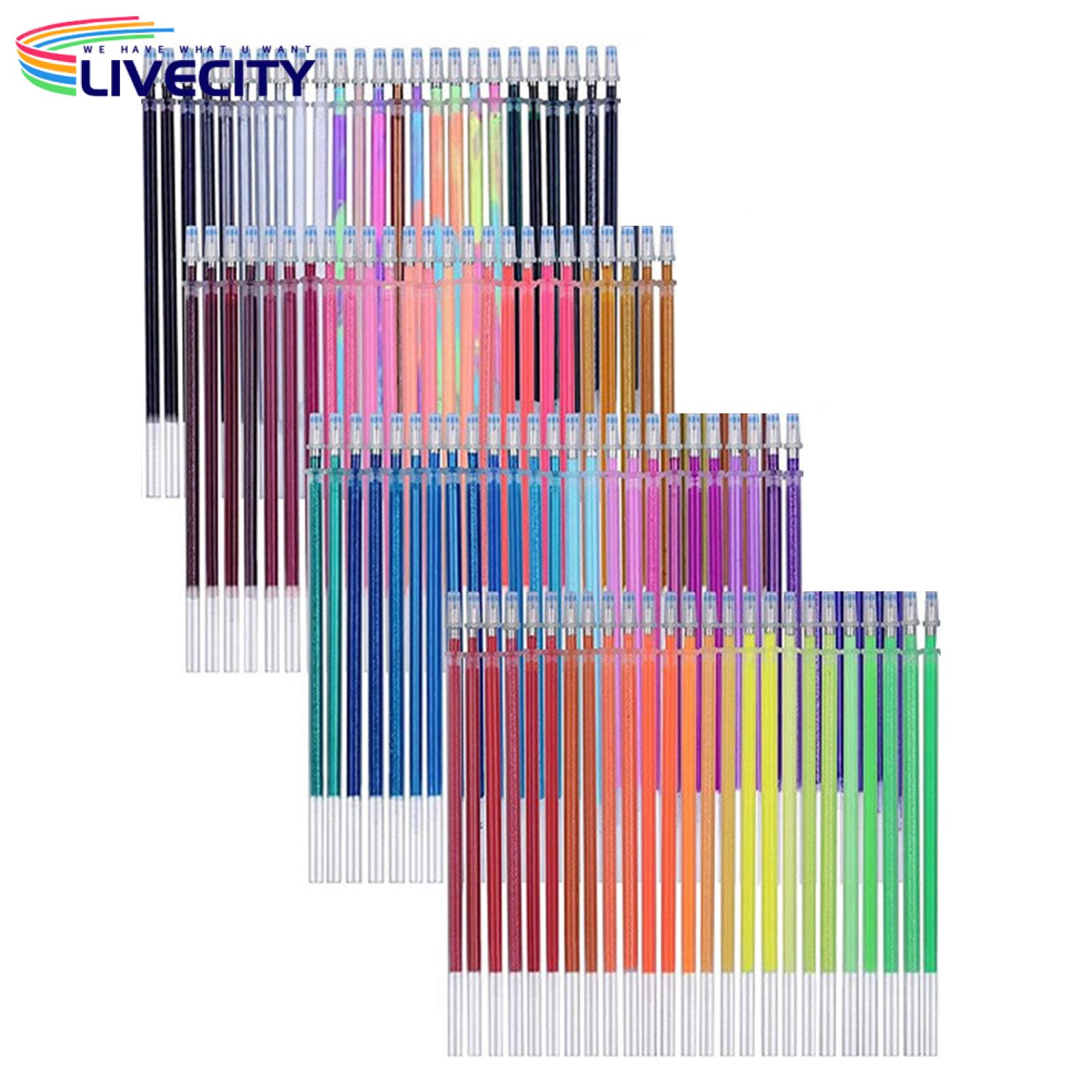 Smooth Writing Gel Ink Refills 100pcs Gel Pen Refills Set Smooth Writing Ink Acid-free Free-flowing Ink Sparkling Colors Precise Manufacturing Perfect for Pastel Neon Gel Refills