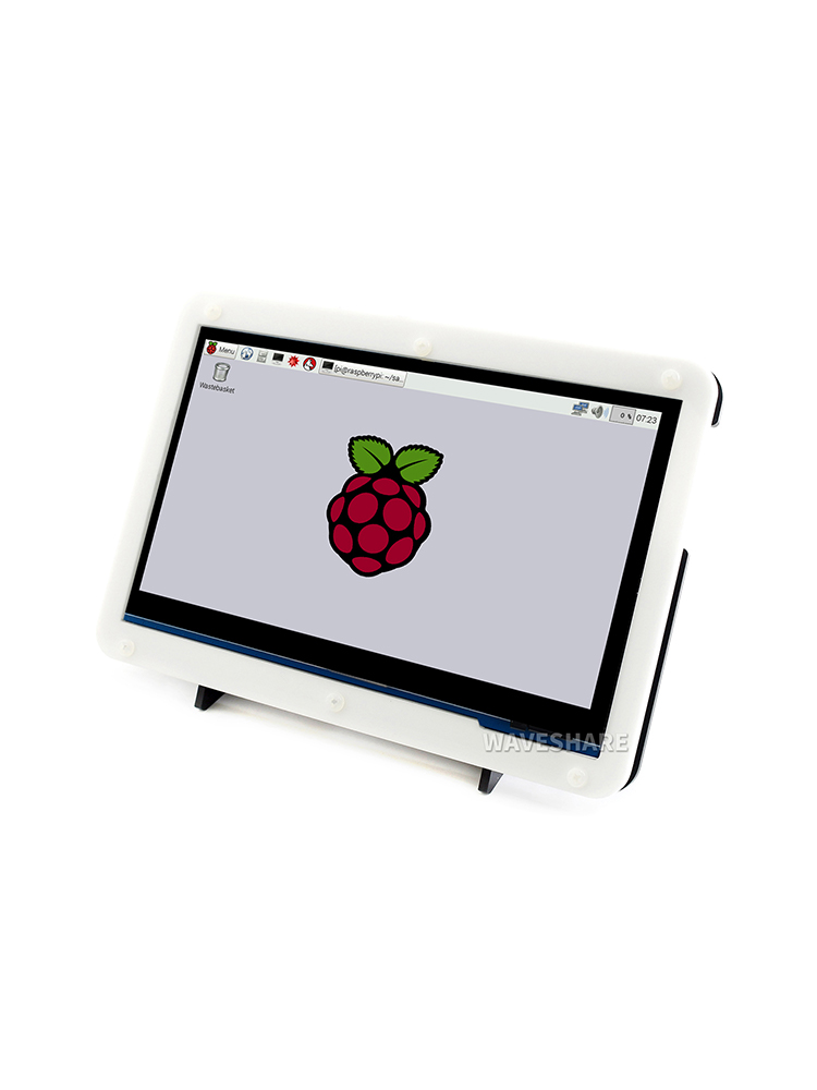 Micro Snow Raspberry Pi 5/4b/3b+7-inch display screen HDMI touch screen HDMI LCD with black and white shell. 