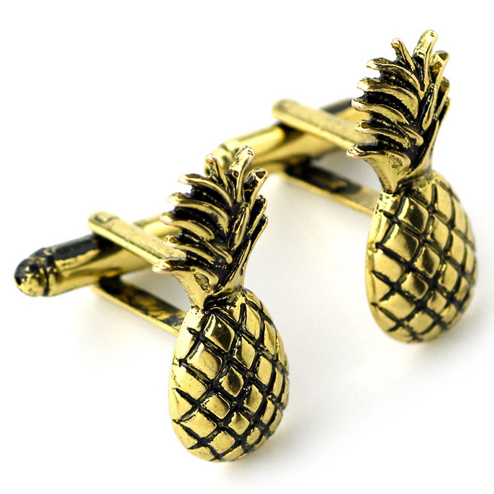 Cufflinks and Studs Set for Shirts Business 2x Cufflinks and 6 Studs & 2x Fruit Cuff Links Golden. 