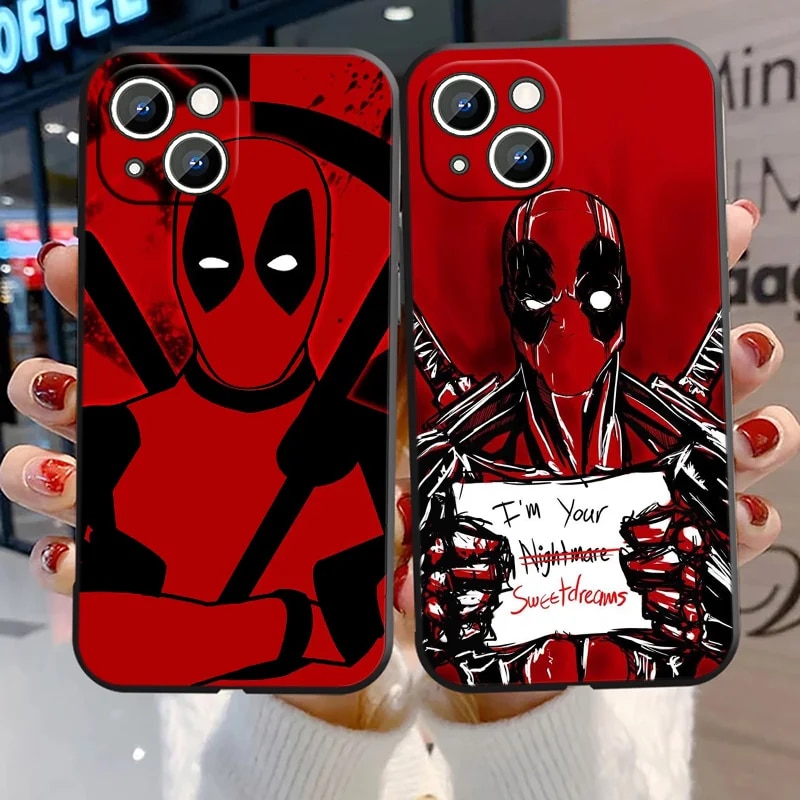 Marvel Deadpool Phone Case For Apple iPhone 14 13 12 11 Pro Max mini XS XR X 8 7 6S 6 Plus Black Soft Funda Back Coque Cover. 