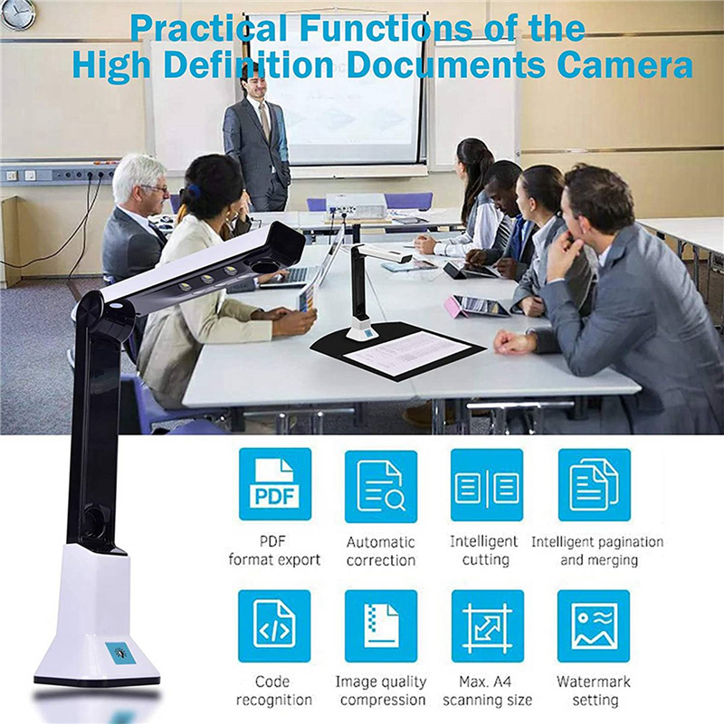 2X Document Camera for Teachers, Portable USB Document Camera Scanner with Stand 8MP HD A4 Format Doc Cam Photo Scanner. 