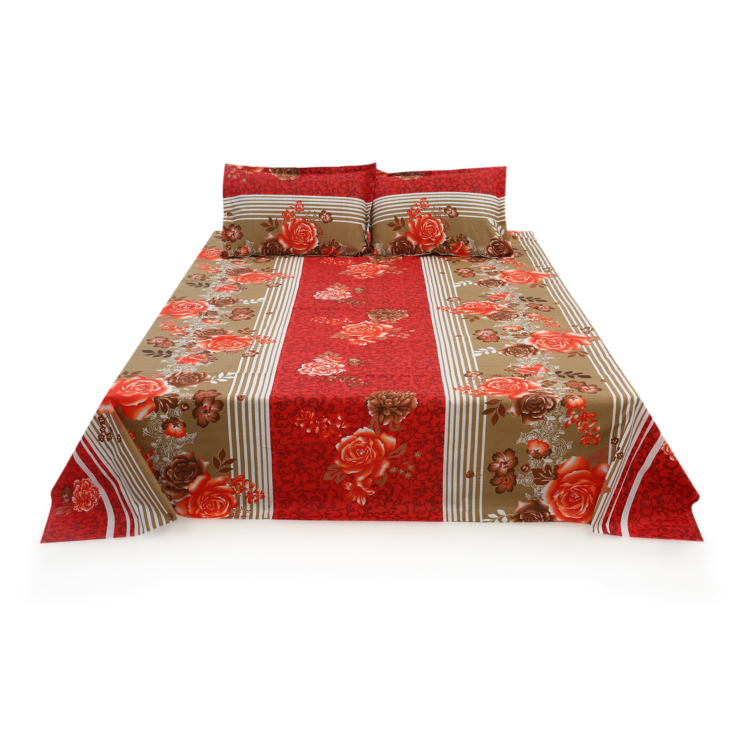 Enhance Your Bedroom with a Double King Size Bed Cotton Blend Fabric Print with Two Pillow Covers of Different Colors - Easy To use and Clean. 