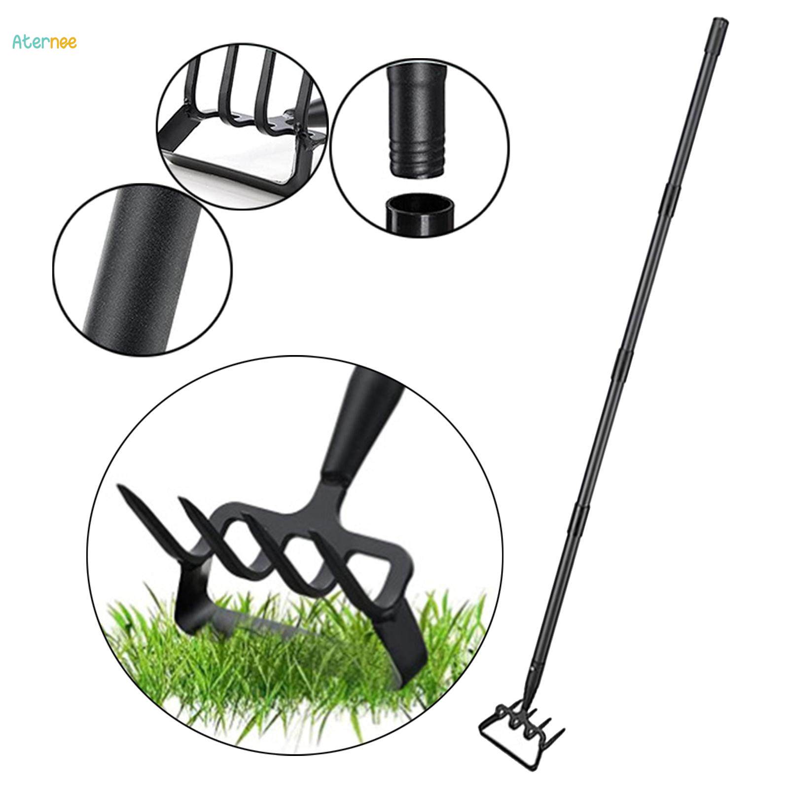 Hoe and Cultivator for Weeding, 2 in 1 Heavy Duty with Handle, Scuffle Garden Hoe with Rake, Metal Weeding Loop Hoe. 