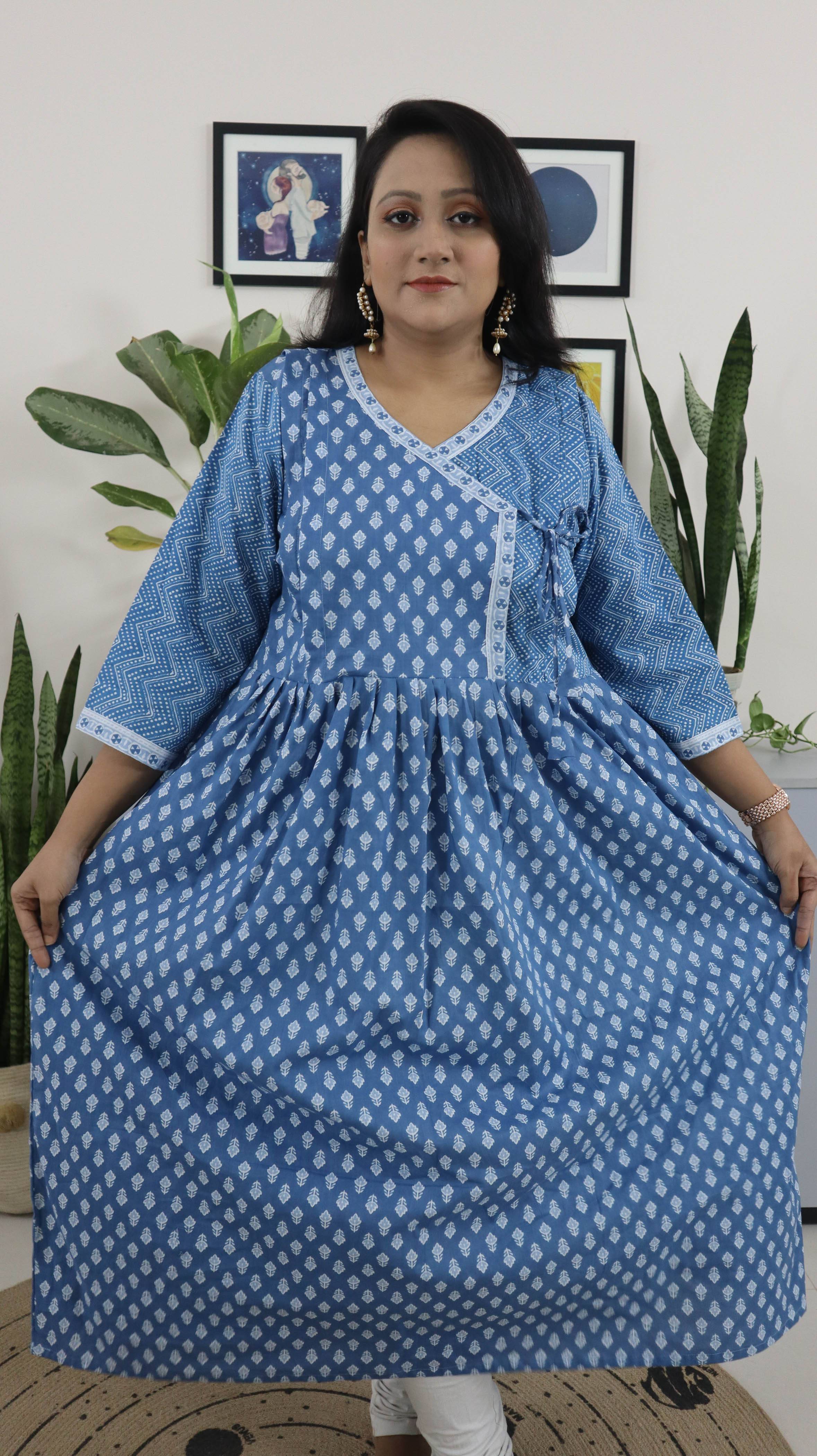 Zita Maternity Wear - Multicolor - Cotton - Pregnancy / Breastfeeding / Maternity Kurti | MK1378