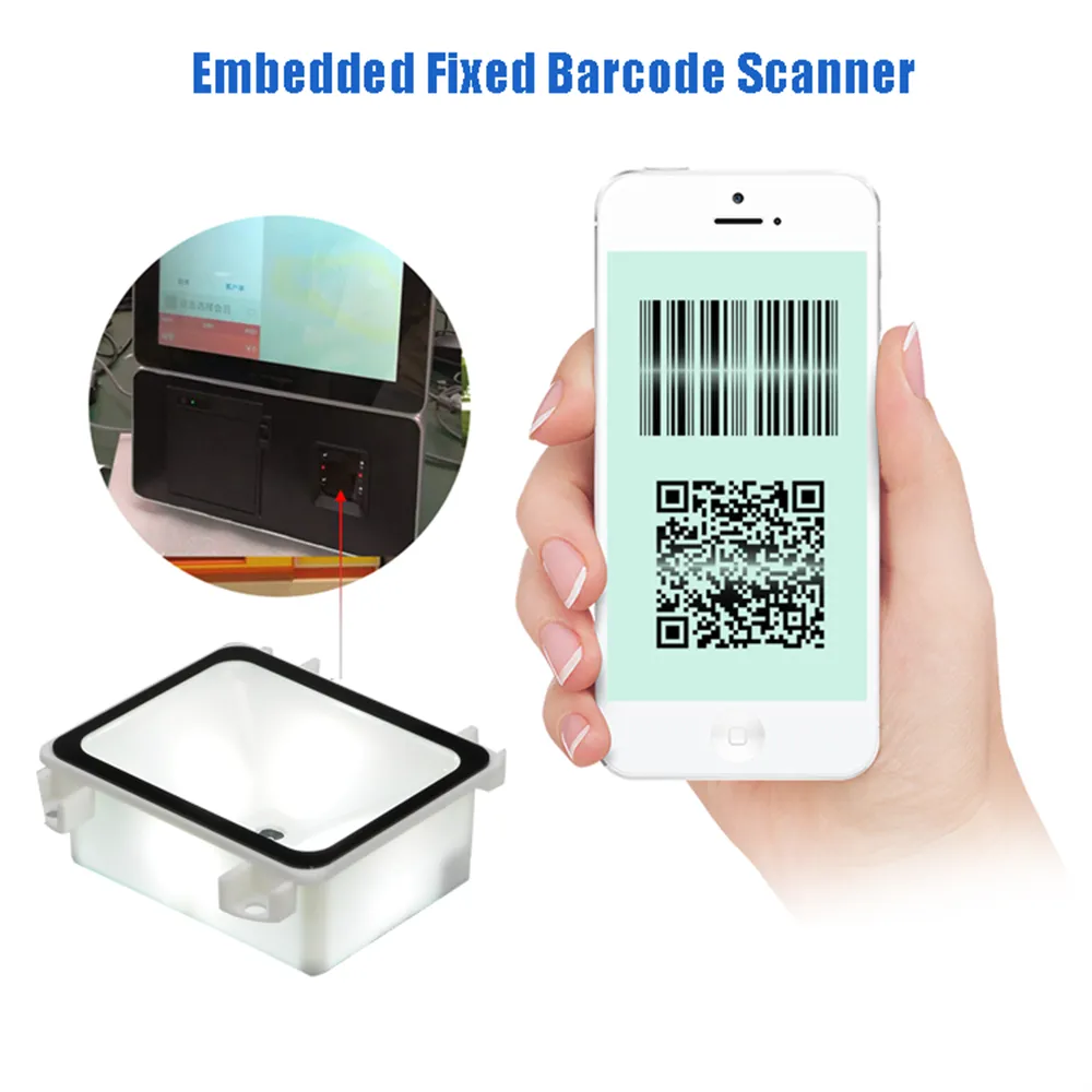2D Barcode Scanner USB QR Bar code Reader USB RS232 TTL Interface Kiosk Small Fixed Mounted Barcode Machine QR Bar Code Reader. 