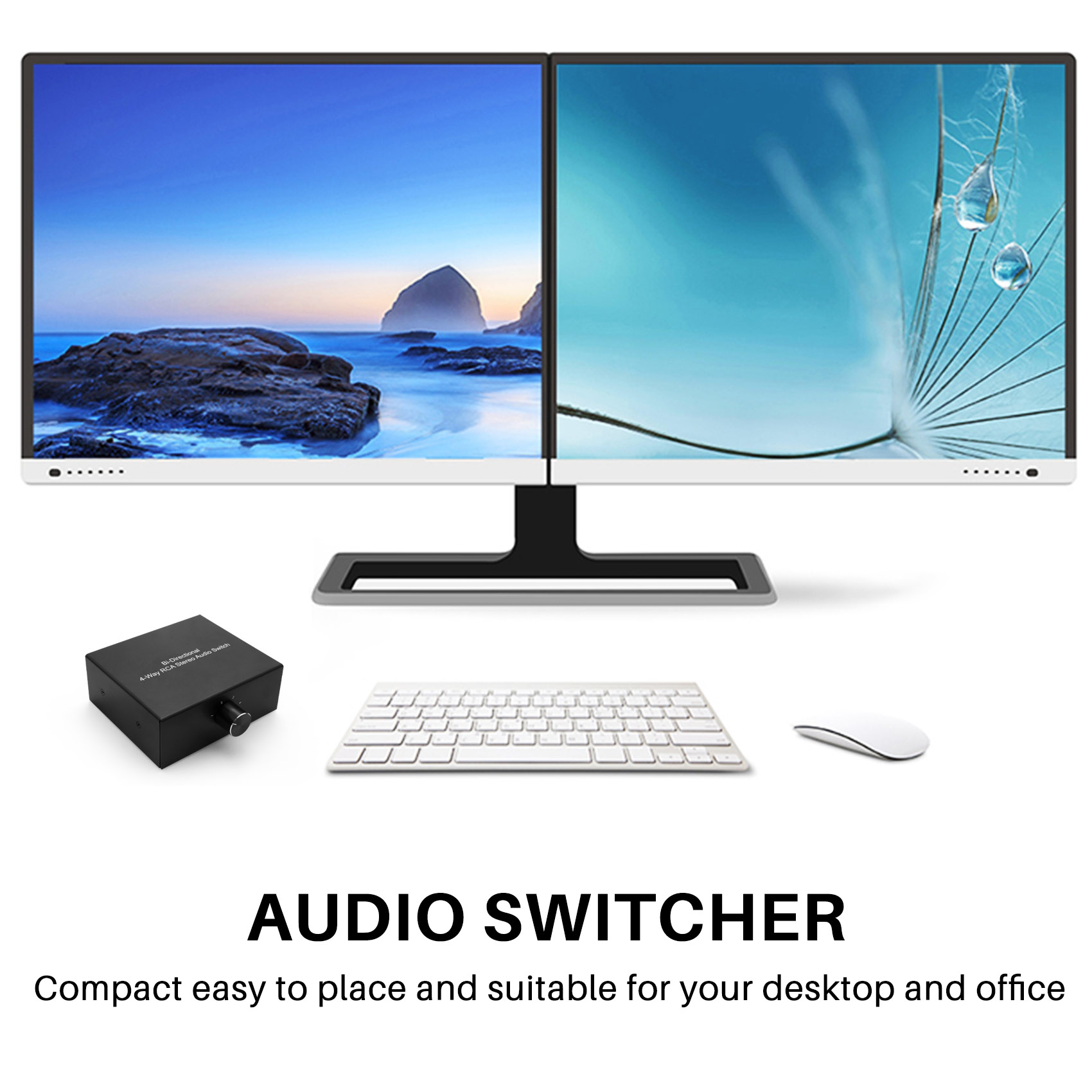 4 Way Bi-Directional Stereo Audio Switch L/R Jack Audio Switcher. 