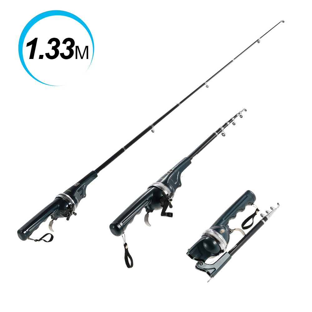 133cm Folding Mini Fishing Rod Foldable Telescopic Fighing Pole