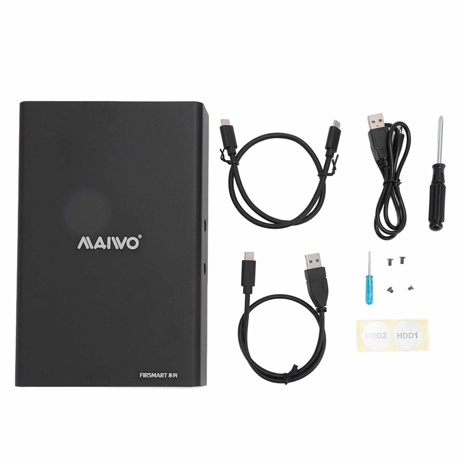 Dual Bay External Hard Drive RAID Enclosure USB C 10Gbps 2.5 Inch Dual Bay HDD Enclosure for 2.5 Inch SATA I/II/III HDD SSD. 