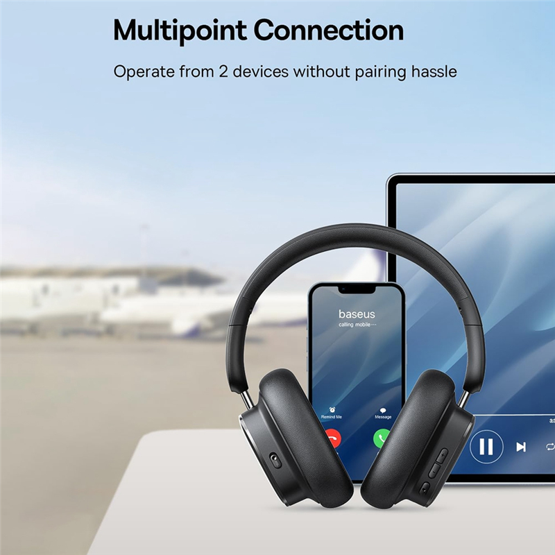 Bluetooth 5.3 Wireless Headphones with 100H Playtime, LHDC Hi-Res Sound, Low Latency Active Noise Cancelling Headphones Durable. 