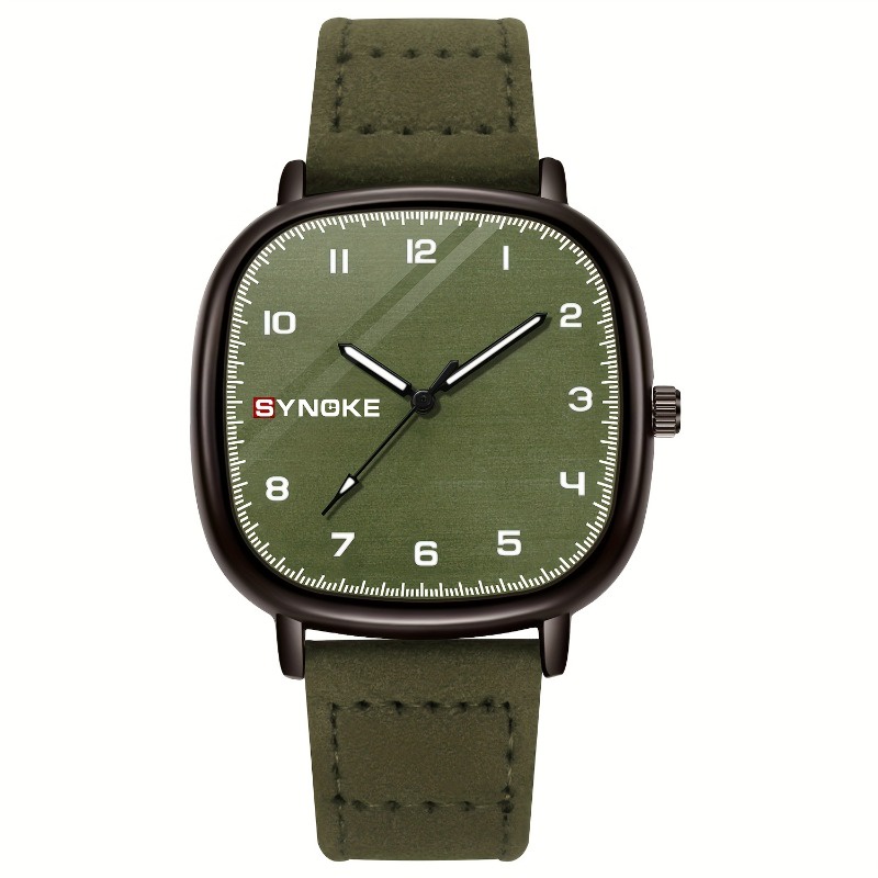 Green Quartz Watch Simple Sporty Wrist