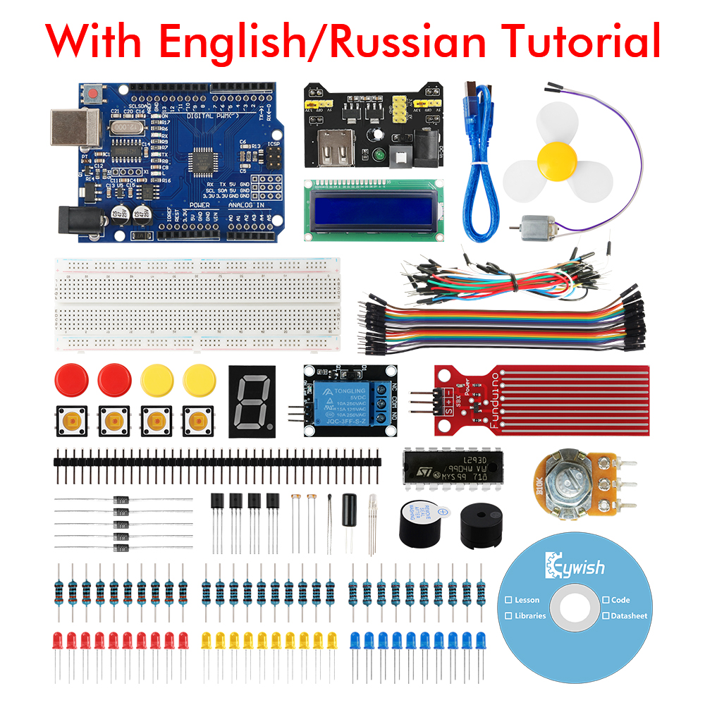 【YIYANGMAOYI111】Keywish Starter Kit for Arduino UNO R3 IDE Diy Kit support Mixly,Mblock Scratch with 30 English/ Courses