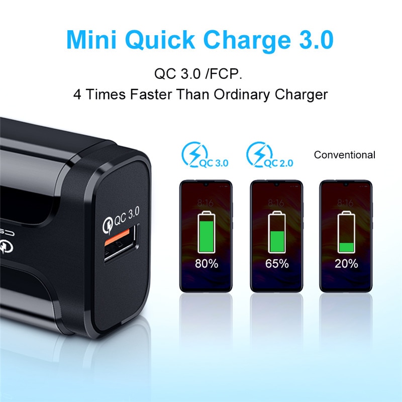【happy one】18w fast charger QC 3.0 Quick charging wall Charger for xiaomi mi A3 mix 2s max 3 pocophone A2 NOTE 3 6x 8 Power adapter. 